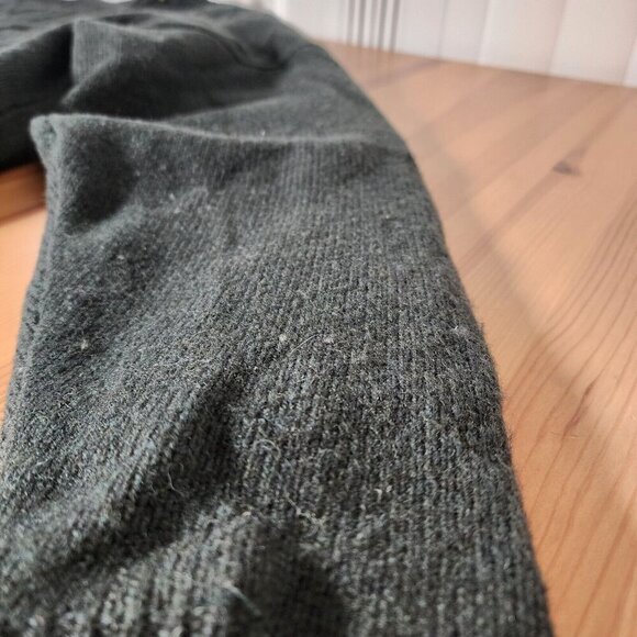 Carraig Donn Men's Quarter Zip Sweater Green Wool Cable Knit Pockets Ireland L - Picture 6 of 12